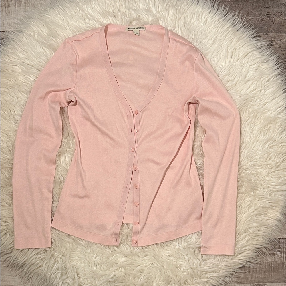 BANANA REPUBLIC Pink Button-Up Cardigan